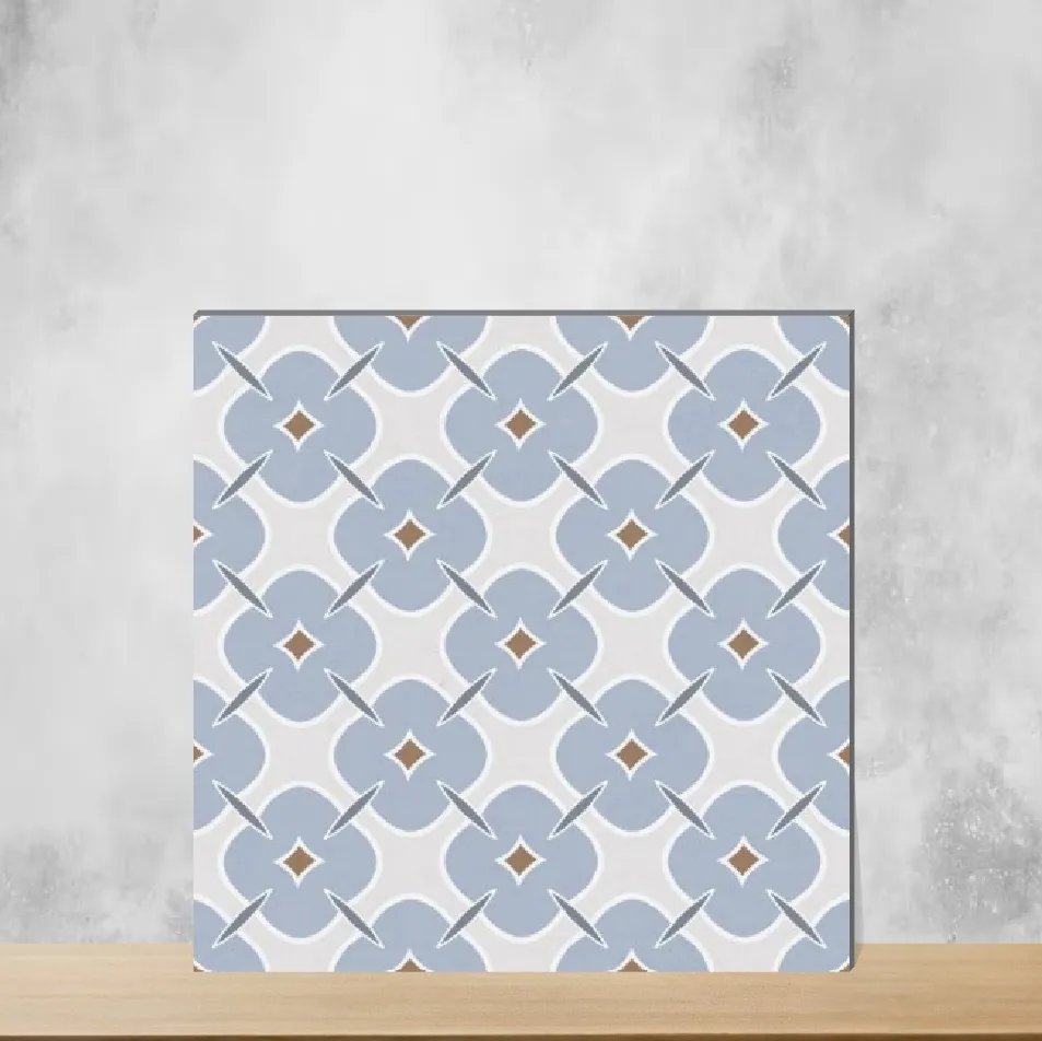 Ceramic Cobalt Clay Geometric & Abstracts Glossy Square Tiles TL-9711 (12x12 inch | 10 mm)