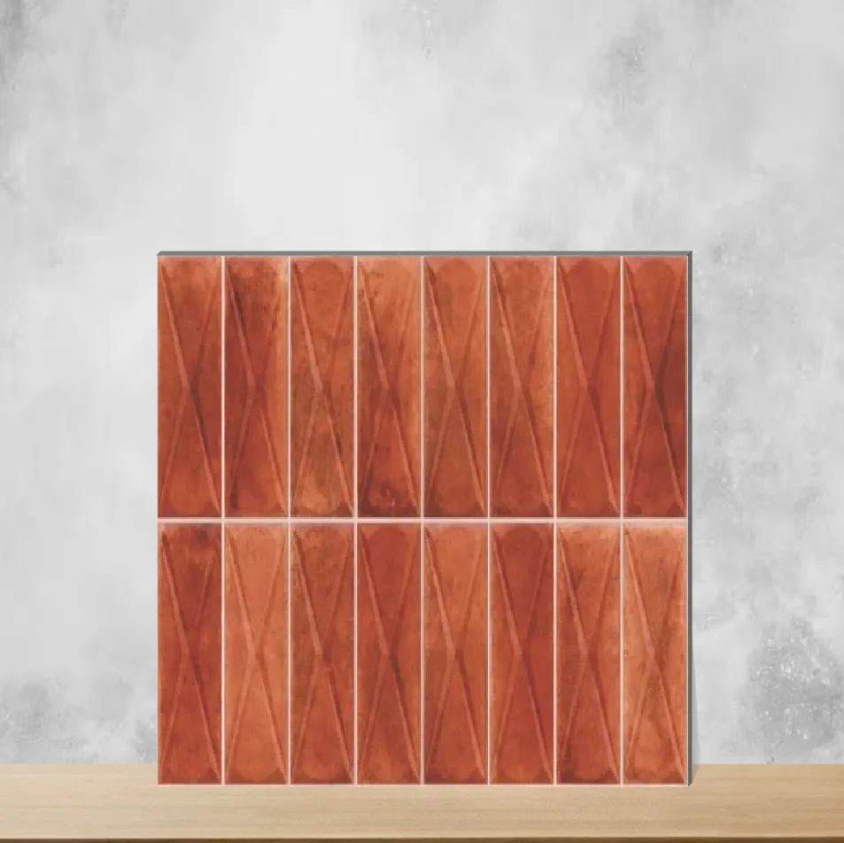 Ceramic Beleza Red Highlighter Tiles Matt Rectangular Tiles TL-9758-F (24x12 inch | 8 mm)