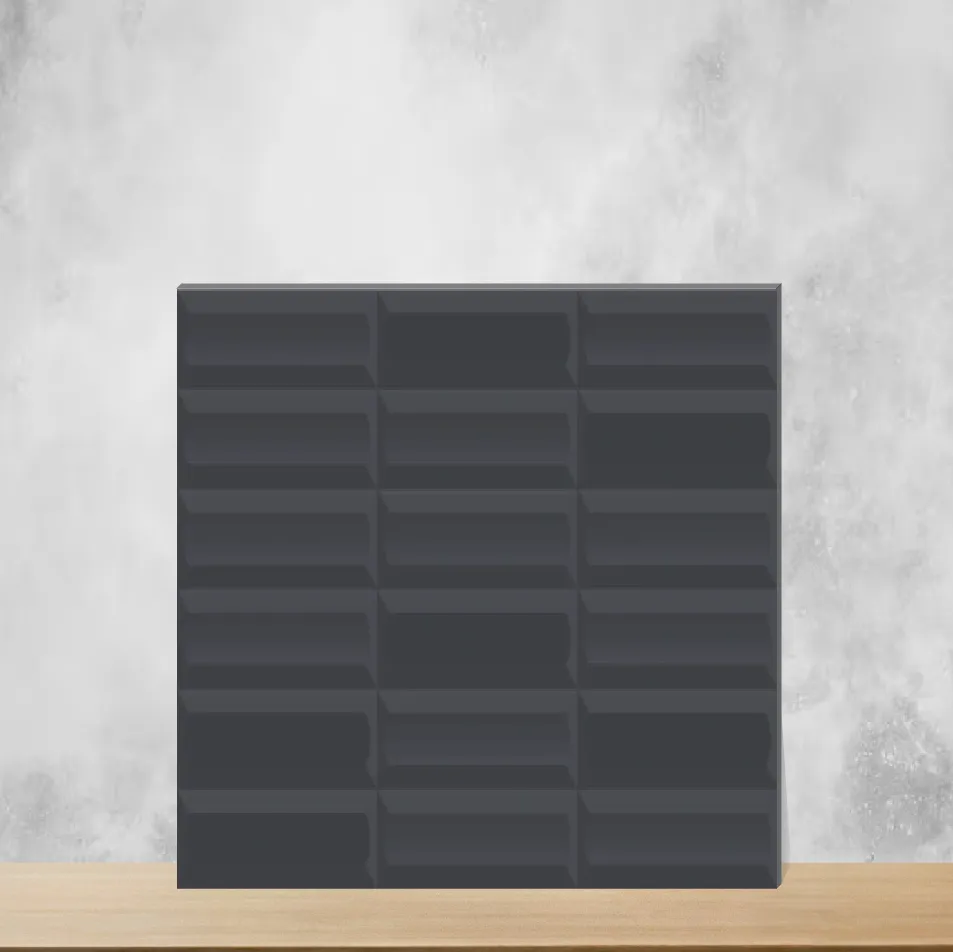 Ceramic Senso Black Highlighter Tiles Matt Rectangular Tiles TL-9893-B (24x12 inch | 8 mm)