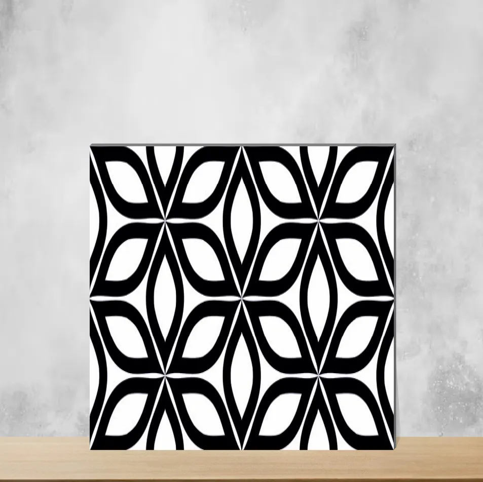 Ceramic Jakarta Black Highlighter Tiles Glossy Rectangular Tiles TL-4977-B (24x12 inch | 8 mm)