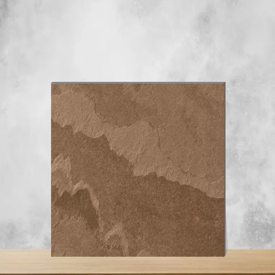 Vitrified Oxford Brown Marbles & Stones Matt Square Tiles TL-9956-D (2x2 feet | 12 mm)