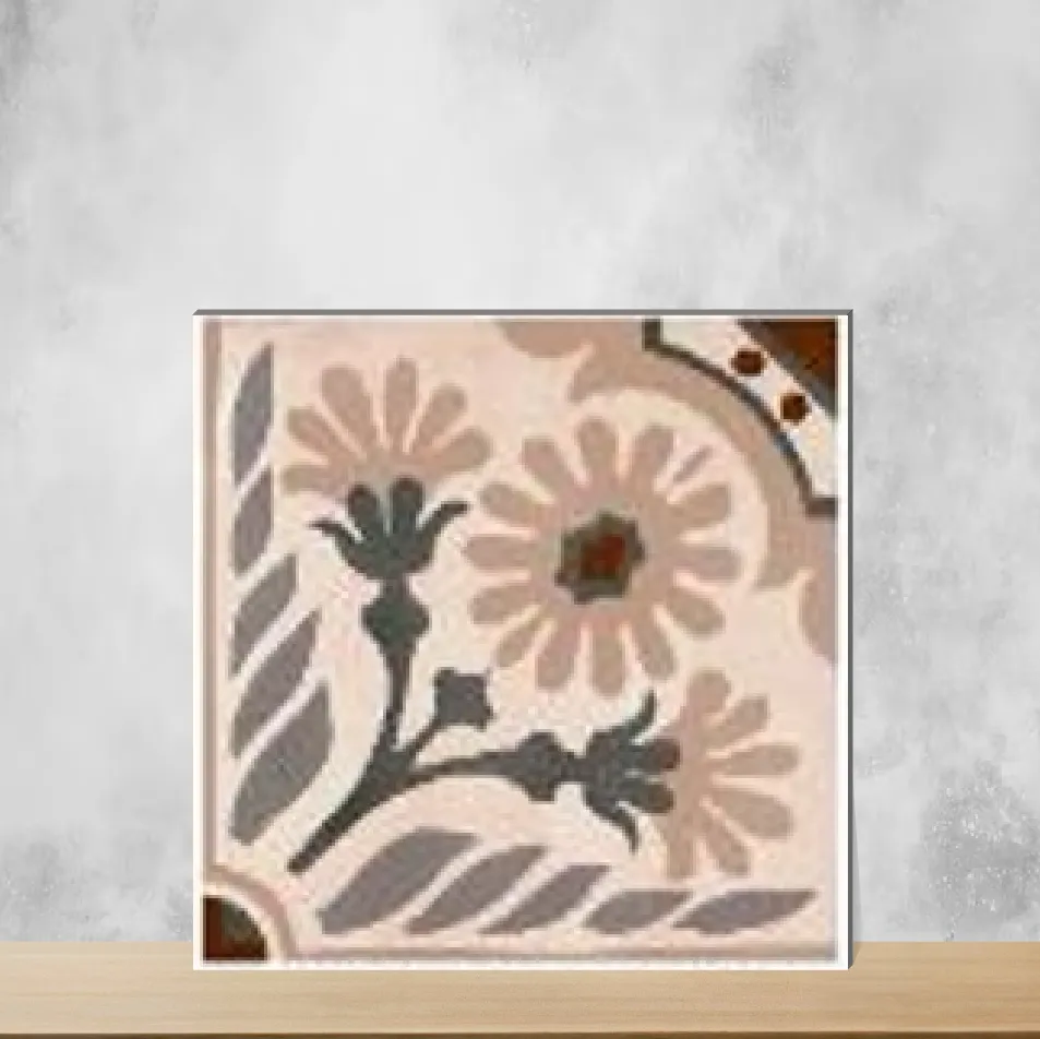 Ceramic Foliage Decor Pearl Vanilla Tropical Florals Matt Square Tiles TL-9959-C (8x8 inch | 10 mm)