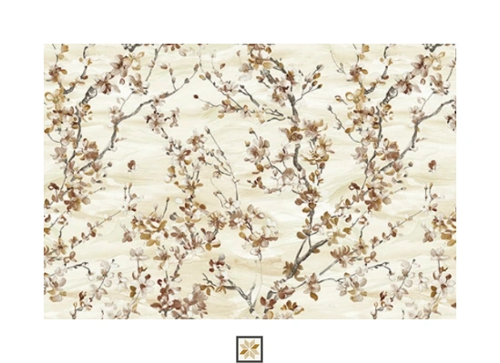 Cream Flower Wallpaper (533.4 inches width) : WP-25232-B