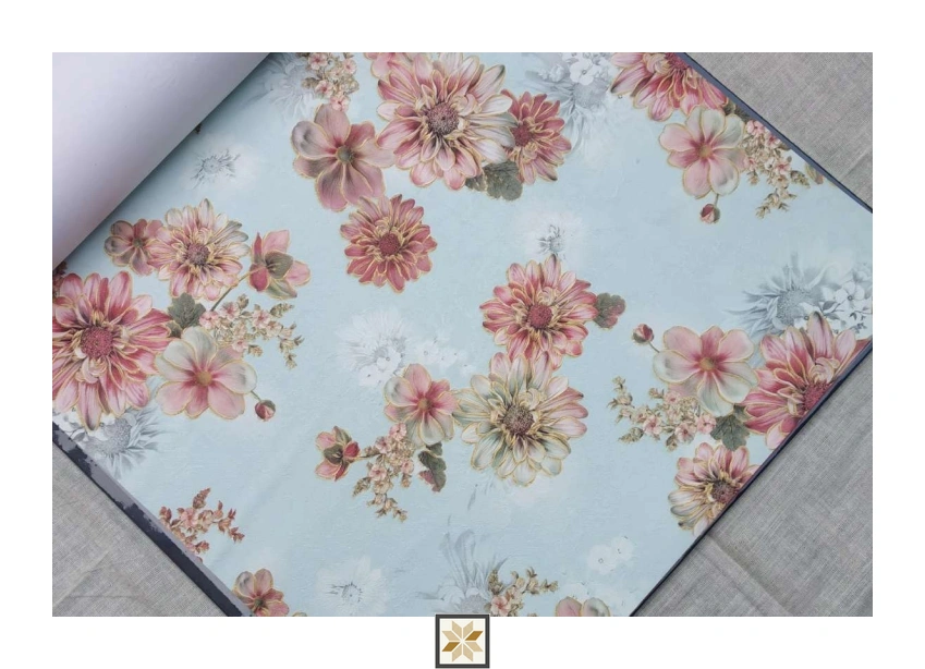 Blue Flower Wallpaper (533.4 inches width) : WP-25436-B