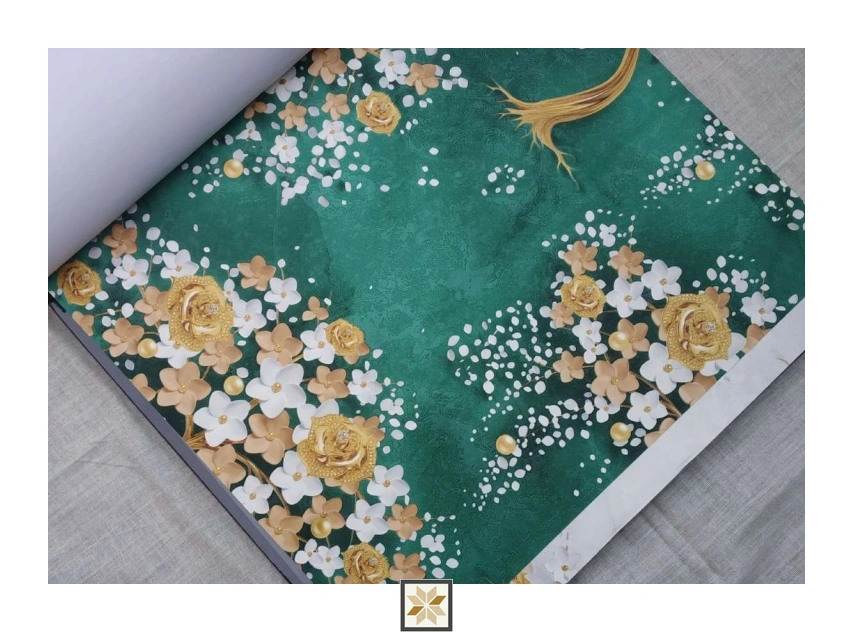 Green Flower Wallpaper (533.4 inches width) : WP-25443-D