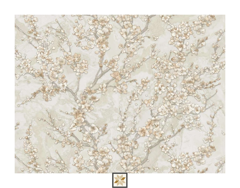 Cream Flower Wallpaper (533.4 inches width) : WP-25675-C
