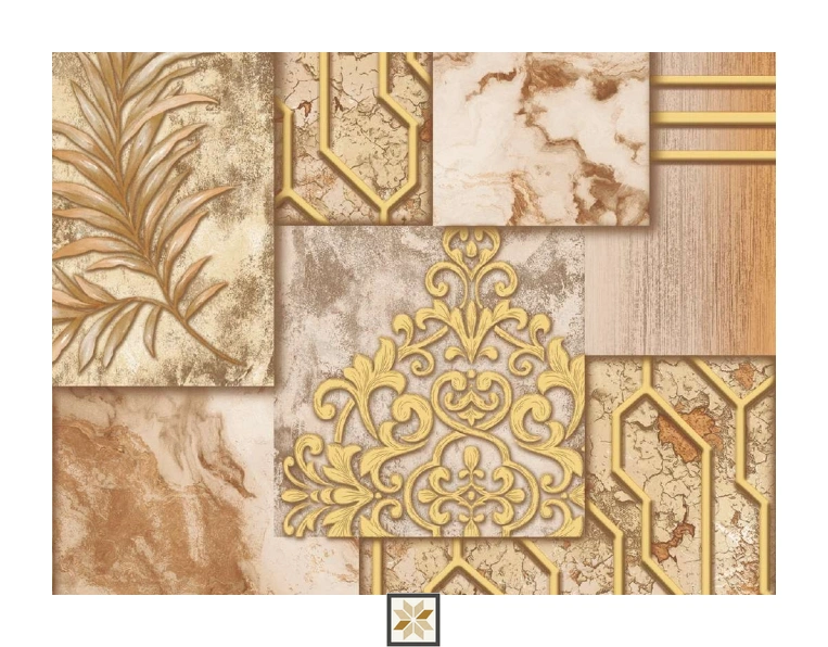 Brown Pattern Wallpaper (533.4 inches width) : WP-25684-C