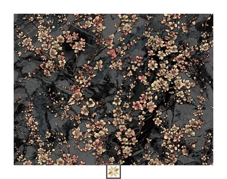 Black Flower Wallpaper (533.4 inches width) : WP-25675-B