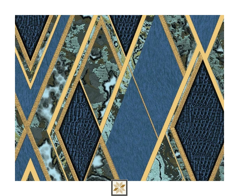 Blue Shapes Wallpaper (533.4 inches width) : WP-25694-B