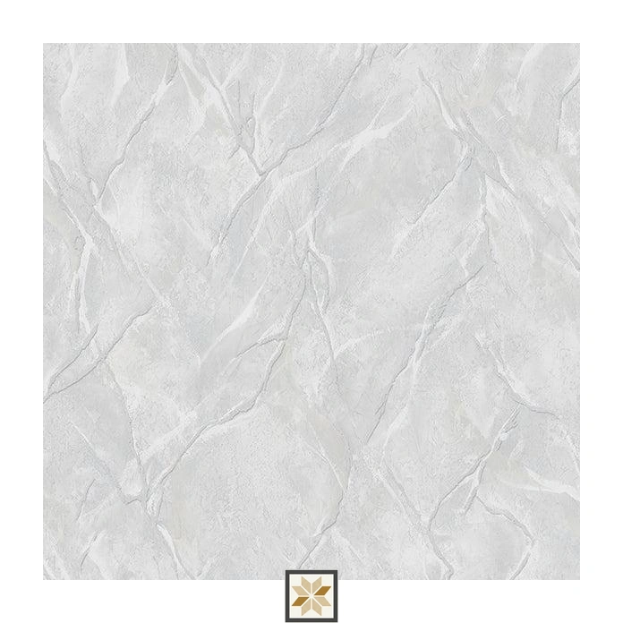 White Marble PVC(Vinyl) Wallpaper (530 inches width) : WP-25745-G