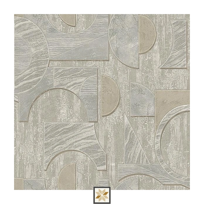 Grey Shapes PVC(Vinyl) Wallpaper (530 inches width) : WP-25785-C