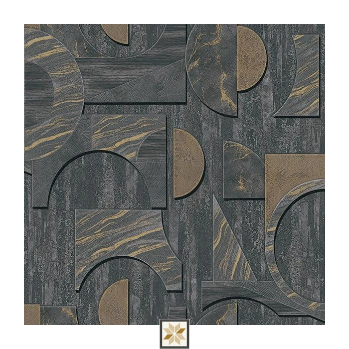 Grey Shapes PVC(Vinyl) Wallpaper (530 inches width) : WP-25785-E