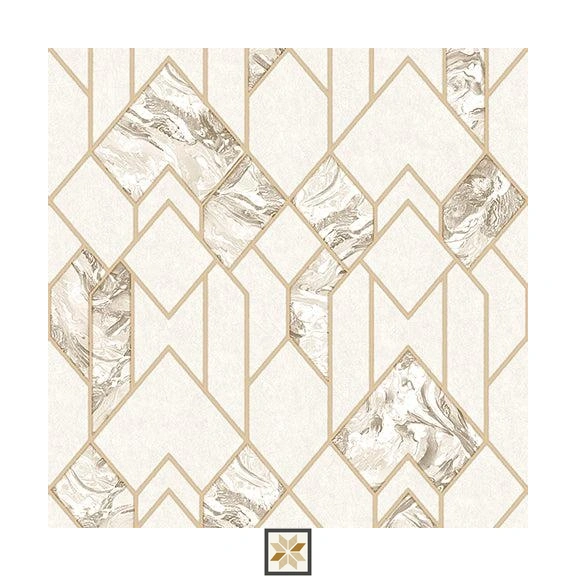 Cream Shapes PVC(Vinyl) Wallpaper (1059 inches width) : WP-25830