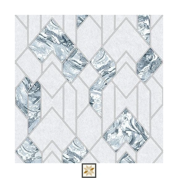 Grey Shapes PVC(Vinyl) Wallpaper (1059 inches width) : WP-25872