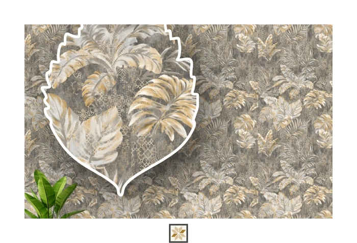 Grey Flower Wallpaper (533.4 inches width) : WP-26198-E