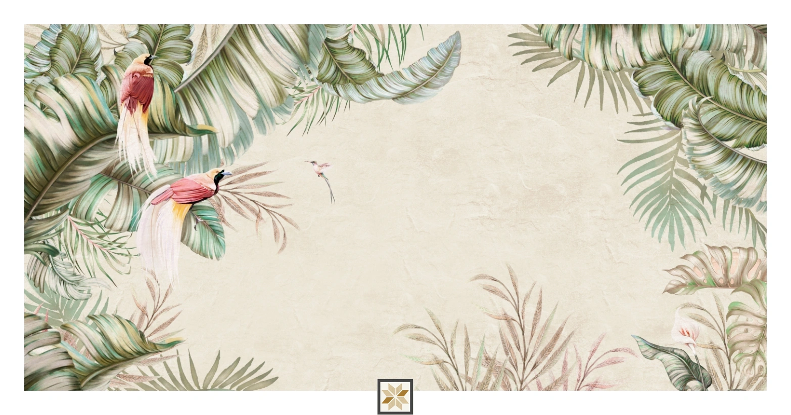 Beige Tropical Non Woven Nature Art Wallpaper ( inches width) : WP-26750-C