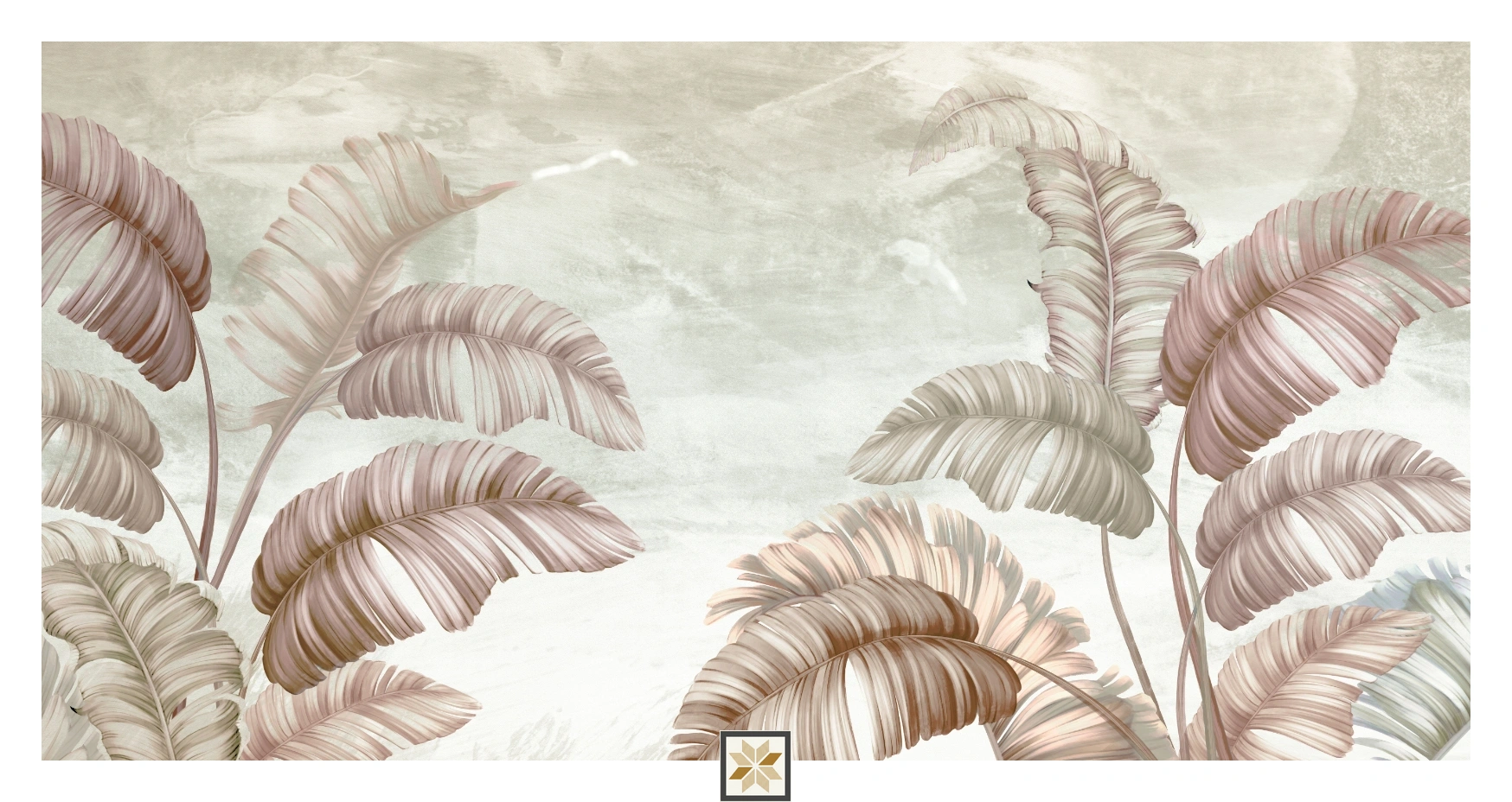 Grey Tropical Canvas Nature Art Wallpaper ( inches width) : WP-26830-B
