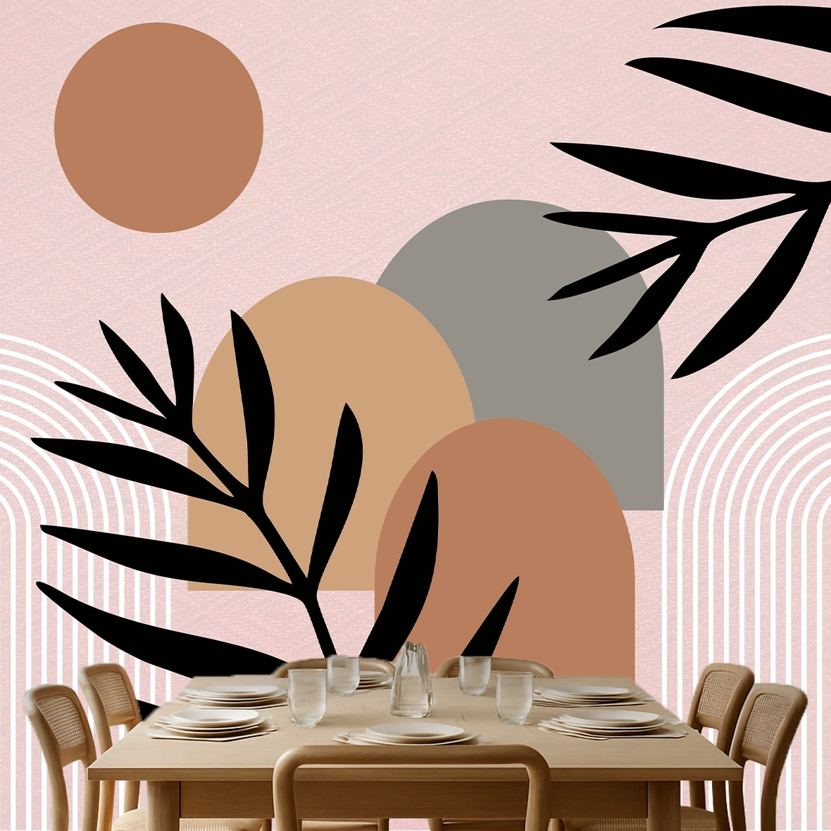 Beige Tropical Non Woven Poppy Print Wallpaper ( inches width) : WP-26496-C