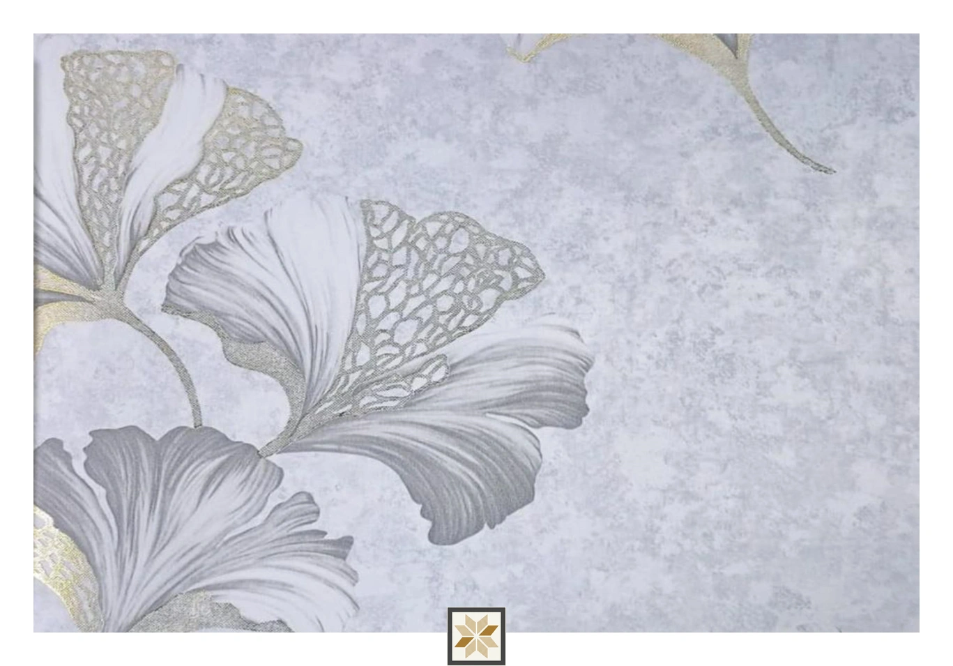 White Flower Non Woven Arte Muraux Wallpaper (533.4 inches width) : WP-26291