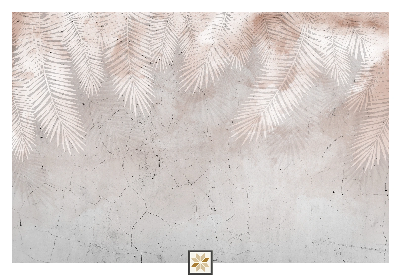 Grey Tropical Canvas Nature Art Wallpaper ( inches width) : WP-26838-B