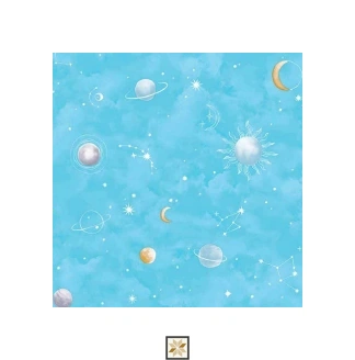 Blue Galaxy Non Woven Kids Dream Wallpaper (533.4 inches width) : WP-26305