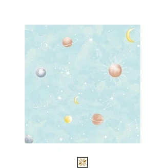 Blue Galaxy Non Woven Kids Dream Wallpaper (533.4 inches width) : WP-26320