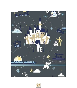Black Pattern Non Woven Kids Dream Wallpaper (533.4 inches width) : WP-26334