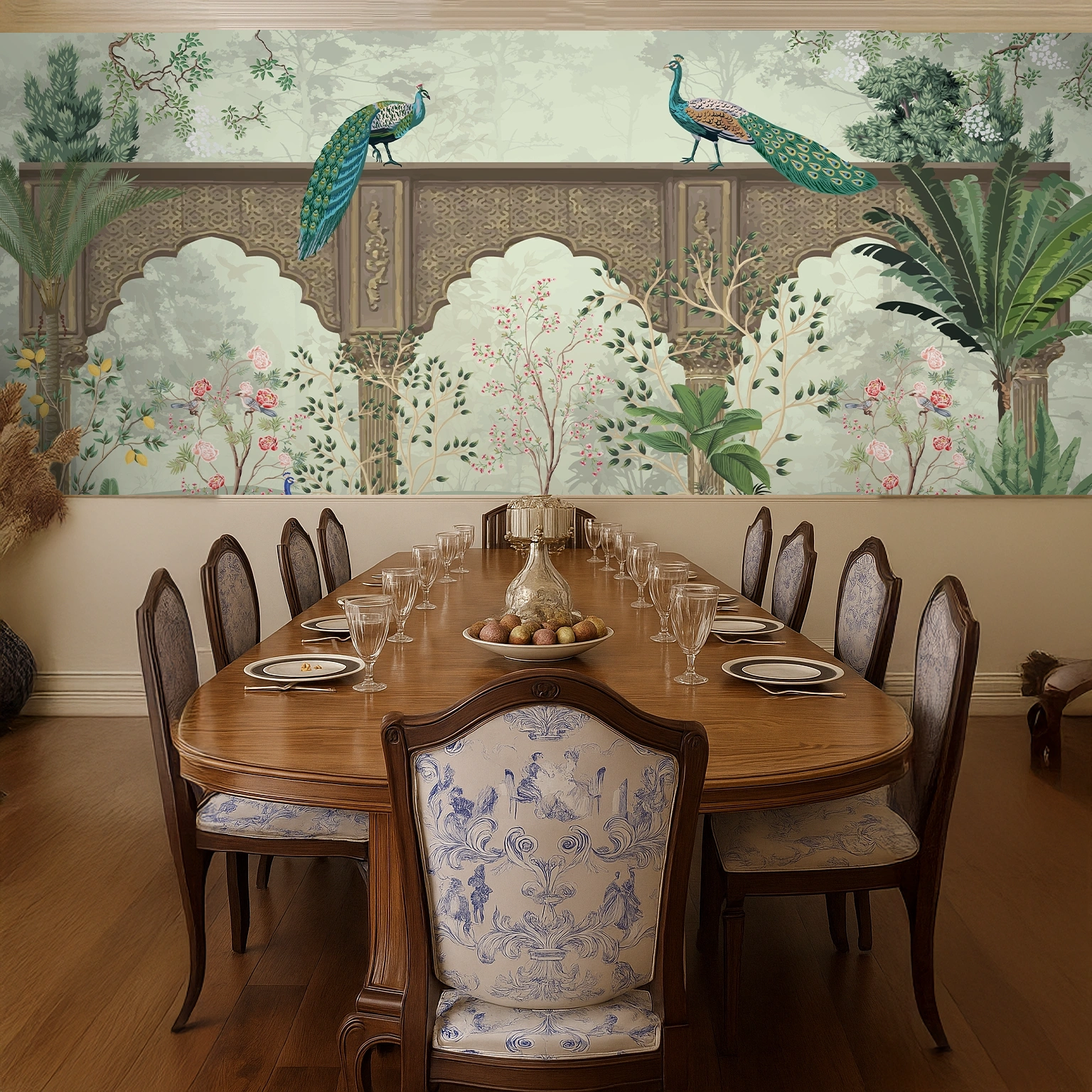 Brown Non Woven Utsav Drape Wallpaper ( inches width) : WP-26351-C