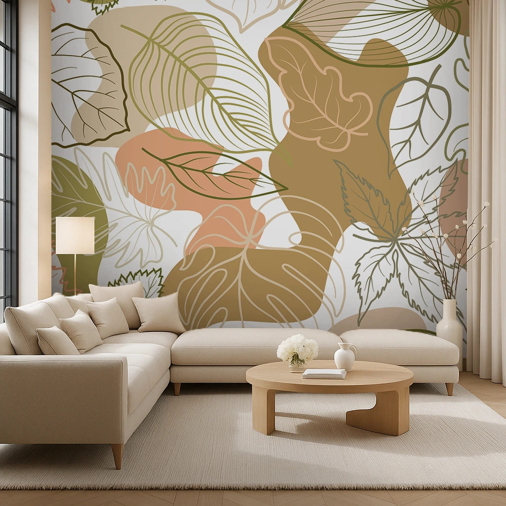 Multi Colour Tropical Canvas Poppy Spread Wallpaper ( inches width) : WP-26394-B