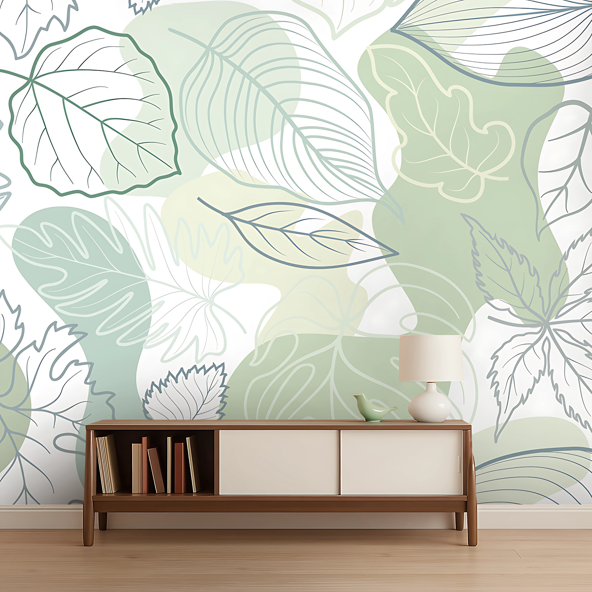 White Tropical Non Woven Rose Garden Motif Wallpaper ( inches width) : WP-26386-C