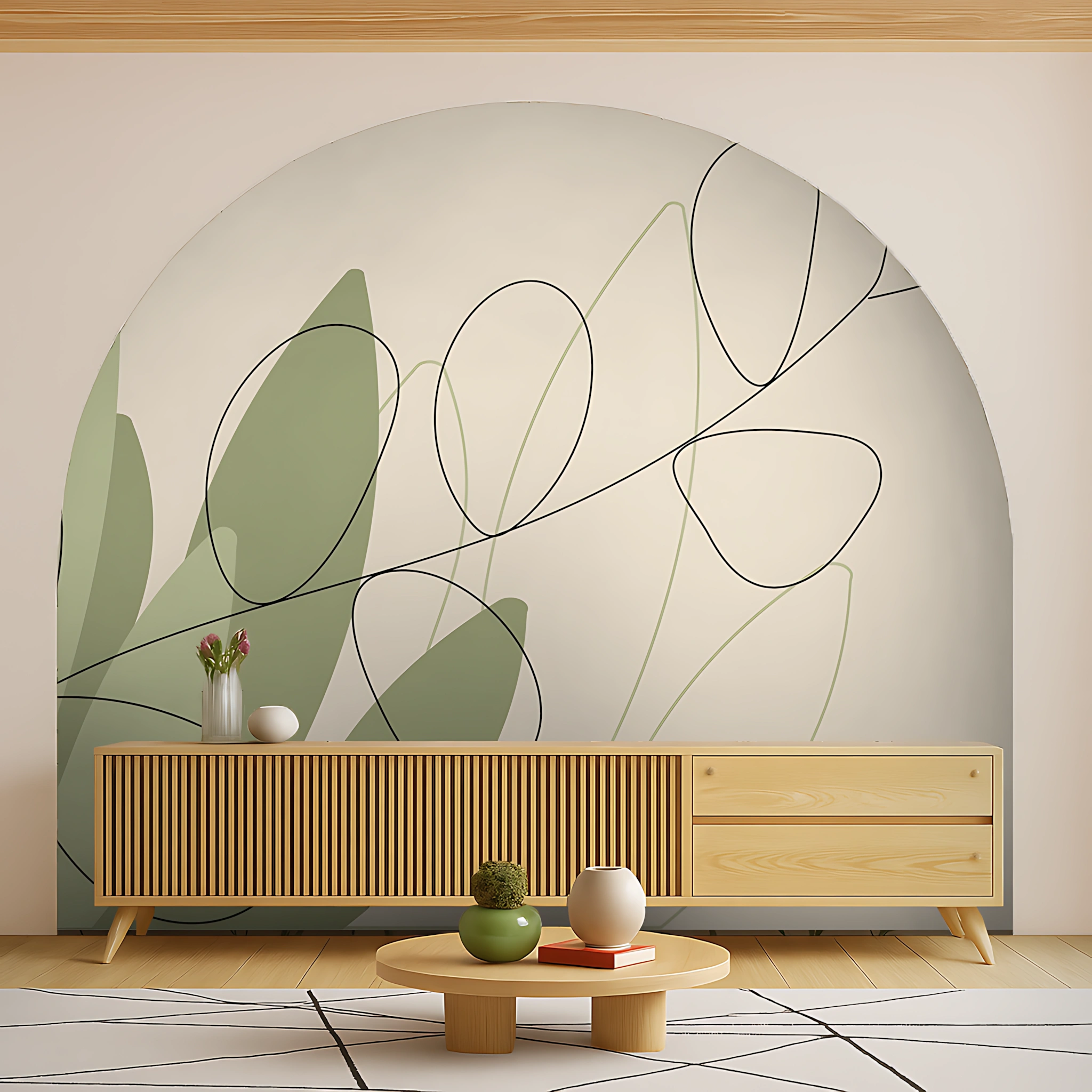 Beige Tropical Canvas Light Lilac Blossom Wash Wallpaper ( inches width) : WP-26552-B