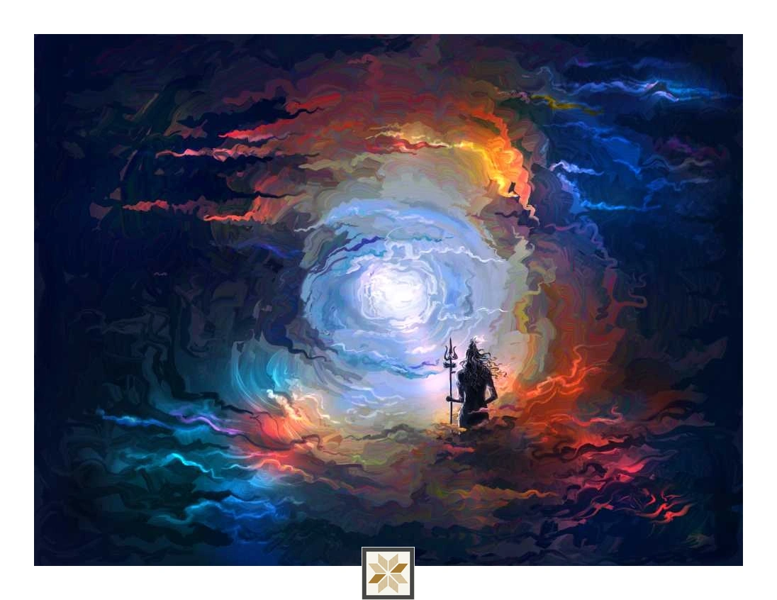 Multi Colour Canvas Shiva Wallpaper ( inches width) : WP-26442-B