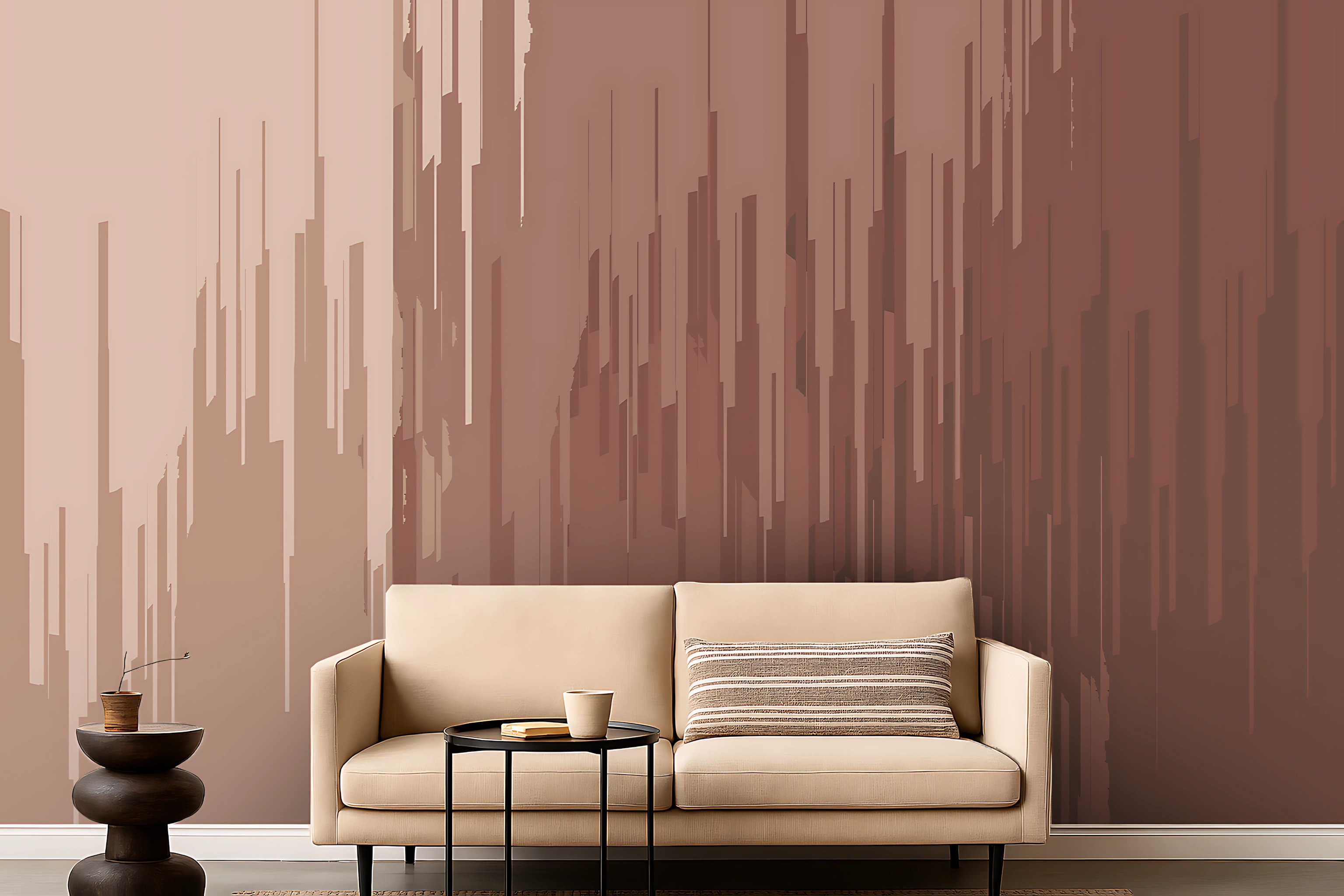 Beige Abstract Non Woven Pastel Lily Bouquet Sketch Wallpaper ( inches width) : WP-26535-C