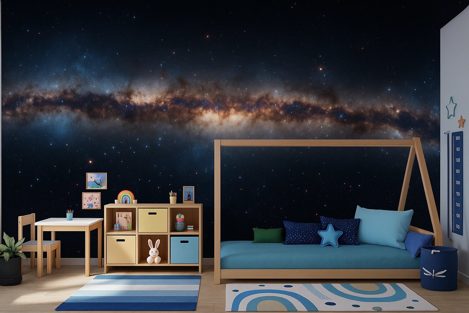 Blue Galaxy Non Woven Milkyway Wallpaper ( inches width) : WP-26557-C