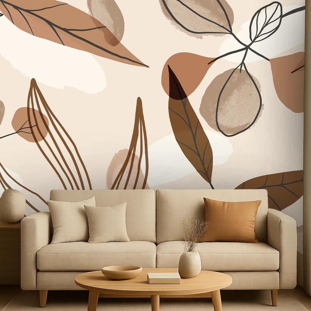 Beige Tropical Non Woven Garden Scape Wallpaper ( inches width) : WP-26576-C