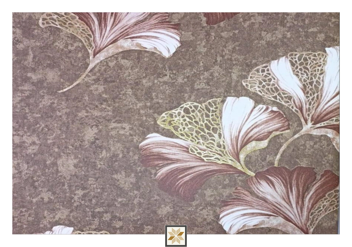 Brown Flower Non Woven Arte Muraux Wallpaper (533.4 inches width) : WP-26623