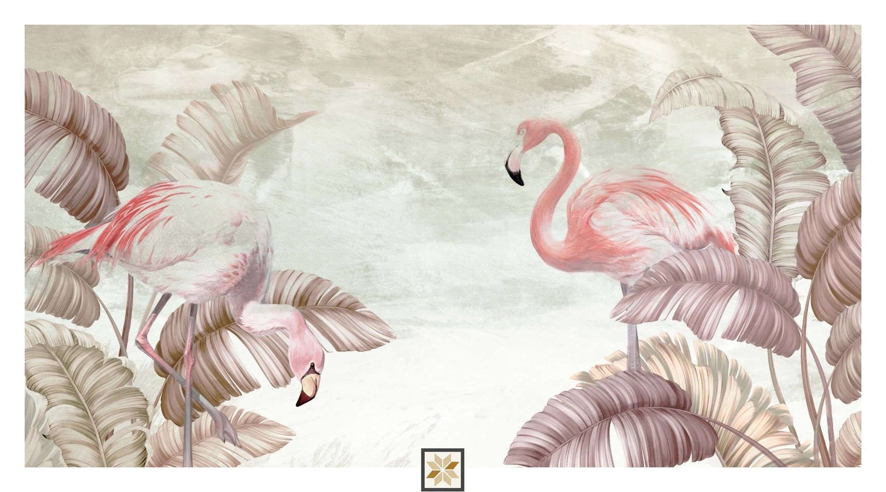 Grey Tropical Non Woven Nature Art Wallpaper ( inches width) : WP-26645-C