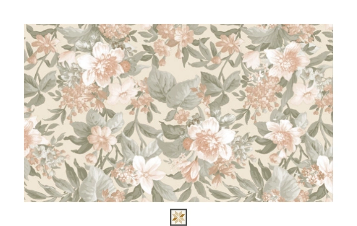 Beige Flower Wallpaper (1066.8 inches width) : WP-26990-B
