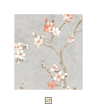 Grey Flower Wallpaper (1066.8 inches width) : WP-27159-D