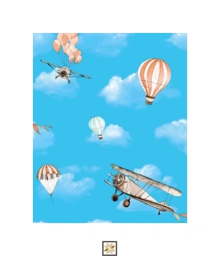 Blue Pattern Non Woven Kids Dream Wallpaper (533.4 inches width) : WP-26685