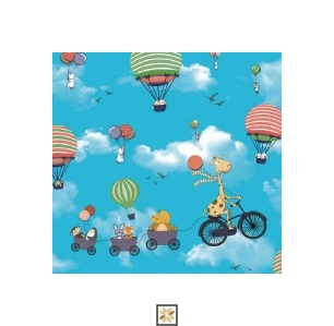 Blue Pattern Non Woven Kids Dream Wallpaper (533.4 inches width) : WP-26687