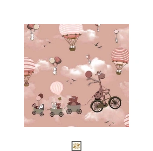 Pink Pattern Non Woven Kids Dream Wallpaper (533.4 inches width) : WP-26689