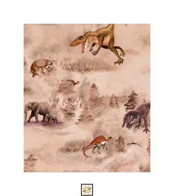 Cream Wildlife Non Woven Kids Dream Wallpaper (533.4 inches width) : WP-26694