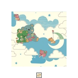 Blue Wildlife Non Woven Kids Dream Wallpaper (533.4 inches width) : WP-26699