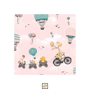 Pink Pattern Non Woven Kids Dream Wallpaper (533.4 inches width) : WP-26704