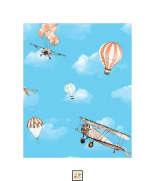 Blue Pattern Non Woven Kids Dream Wallpaper (533.4 inches width) : WP-26707