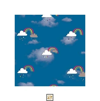 Blue Pattern Non Woven Kids Dream Wallpaper (533.4 inches width) : WP-26711