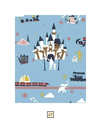 Blue Pattern Non Woven Kids Dream Wallpaper (533.4 inches width) : WP-26721
