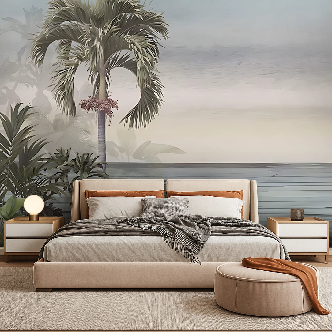 Green Tropical Canvas Nature Art Wallpaper ( inches width) : WP-26732-B