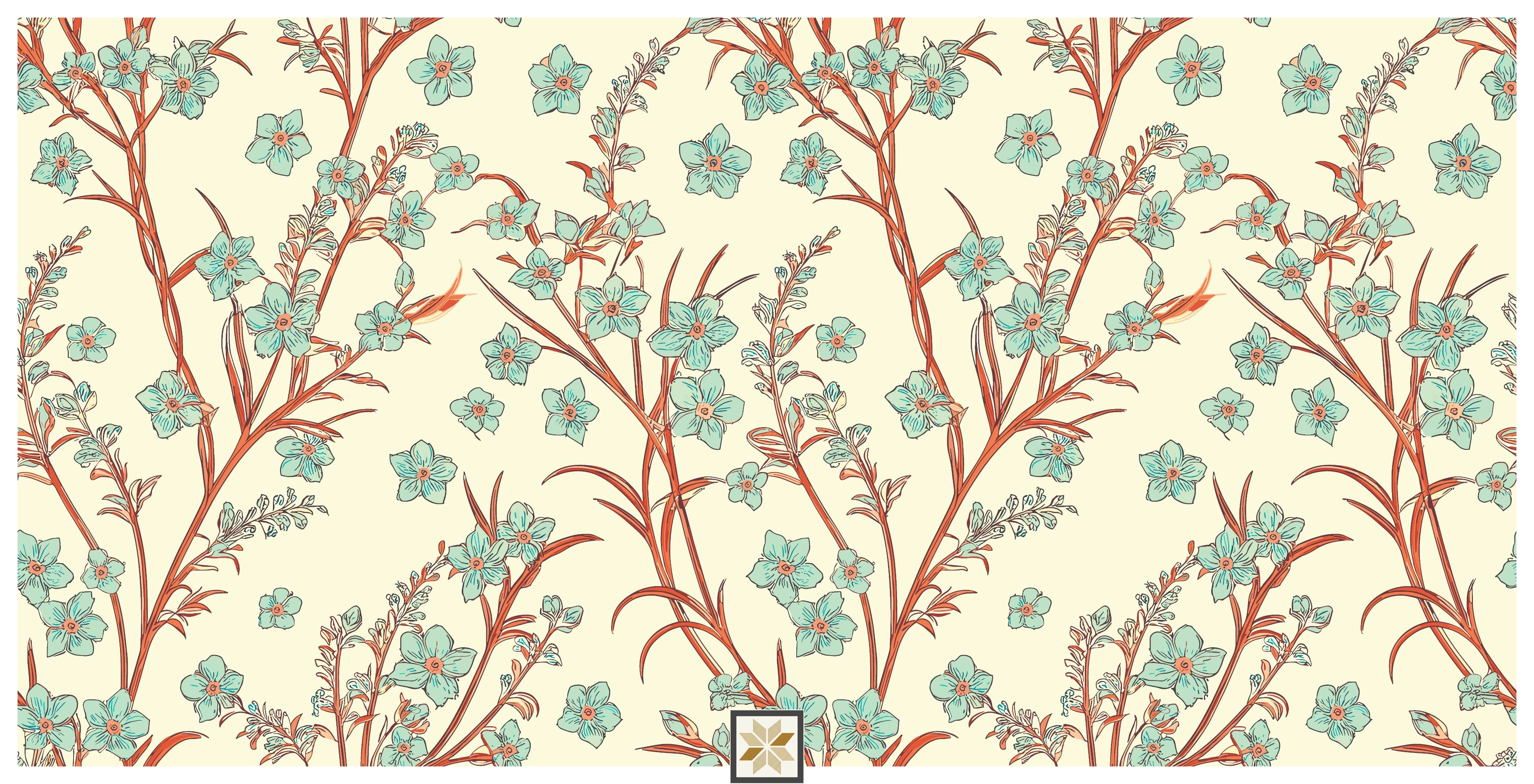 Ivory Flower Canvas Artistic Charm Wallpaper ( inches width) : WP-26837-B
